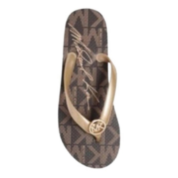 Michael Kors Shoes - Micheal Kors Jet Set Mk Metallic Rubber Flip Flops